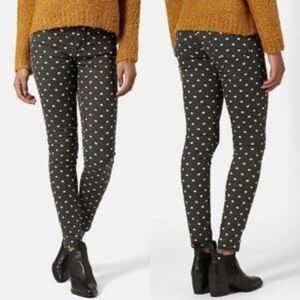 Zara  Black and Gray Polka Dot Jeans Stretch Skinny Jegging Size 2